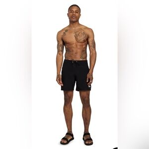 Bather SOLID BLACK TECHNICAL SURF TRUNK SHORTS SIZE 32 NWT